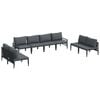 vidaXL Set Divano da Giardino 8 pz Nero Acciaio