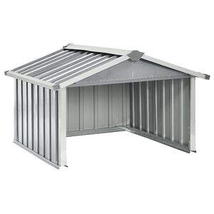 vidaXL Capanno per Robot Tosaerba 92x97x63 cm Acciaio Zincato Grigio