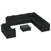 vidaXL Set Salotto da Giardino 10pz con Cuscini in Polyrattan Nero