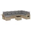 vidaXL Set Divano da Giardino 9 pz con Cuscini Beige in Polyrattan