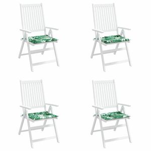 vidaXL Cuscini per sedie 4 pz Tessuto Oxford Motivo Foglia