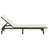 vidaXL Lettino Prendisole con Cuscino Marrone in Polyrattan
