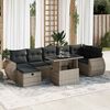 vidaXL Set Divano da Giardino 8 pz con Cuscini Grigio in Polyrattan