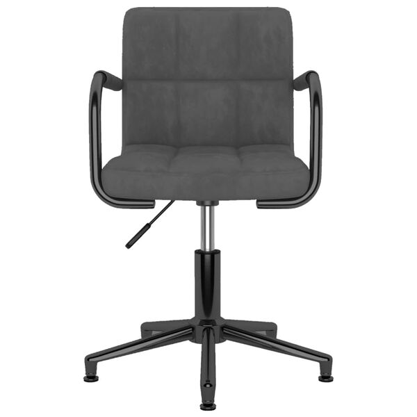 vidaXL Sedia da Pranzo Girevole Grigio Scuro in Velluto