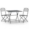 vidaXL Set da Pranzo per Giardino 3pz Rete Metallica Espansa Antracite