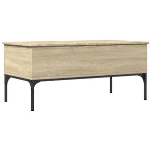 vidaXL Tavolino Rovere Sonoma 100x50x45 cm Legno Multistrato e Metallo