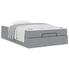 vidaXL Struttura letto con materasso 2 pcs Grigio chiaro Tessuto