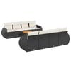 vidaXL Set Divani da Giardino 9 pz con Cuscini Nero in Polyrattan