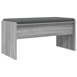vidaXL Panca per ingresso con cuscino Grigio Sonoma 83 x 38 x 40 cm