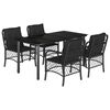 vidaXL Set da Pranzo da Giardino 5 pz Nero con Cuscini in Polyrattan