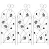 vidaXL Recinzione per Giardino 3 pcs Nero 112 x 40 cm Acciaio