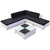 vidaXL Set Divani da Giardino 6 pz con Cuscini in Polyrattan Bianco