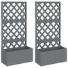 vidaXL Fioriere a Traliccio 2pz Grigie 65x33x135 cm WPC