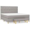 vidaXL Giroletto a Molle con Materasso Grigio Chiaro160x200 cm Tessuto