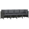 vidaXL Divano da Giardino a 4 Posti con Cuscini in Polyrattan Grigio
