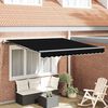 vidaXL Tenda Retrattile Nero 350 x 250 cm Tessuto e Alluminio