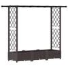 vidaXL Letto Rialzato con Griglia e Tetto Marrone 164 x 40 x 121 cm PP