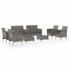vidaXL Set Divani da Giardino 8 pz con Cuscini in Polyrattan Grigio