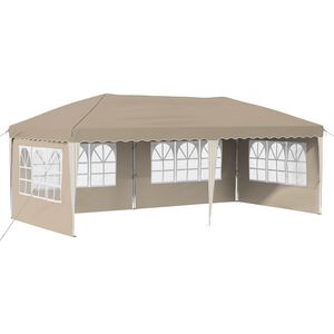 vidaXL Tenda per feste a pop-up 575 x 289 x 245 cm Crema