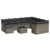 vidaXL Set Divani da Giardino 11 pz con Cuscini in Polyrattan Grigio