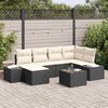 vidaXL Set Divano da Giardino 6 pcs Nero e Crema polyrattan