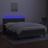 vidaXL Letto a Molle Materasso e LED Grigio Scuro 140x200cm in Tessuto