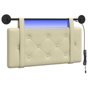 vidaXL Testiera sospesa Con luce LED Crema Similpelle