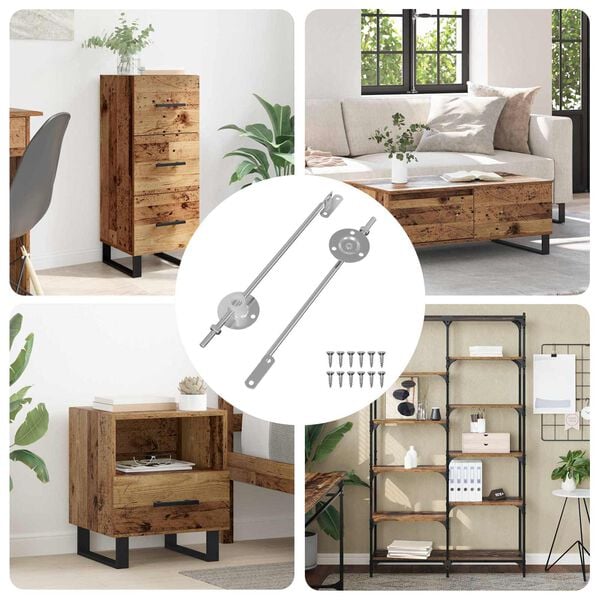 vidaXL Cerniera a supporto per coperchio 2 pcs Argento Ferro