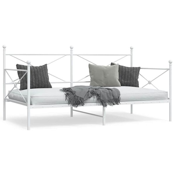 vidaXL Dormeuse senza Materasso Bianco 100x200 cm in Acciaio