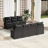 vidaXL Set Divano da Giardino 8 pcs Nero Polyrattan, Acciaio e Vetro