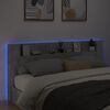 vidaXL Testiera con Contenitore a LED Grigio Cemento 220x16,5x103,5 cm