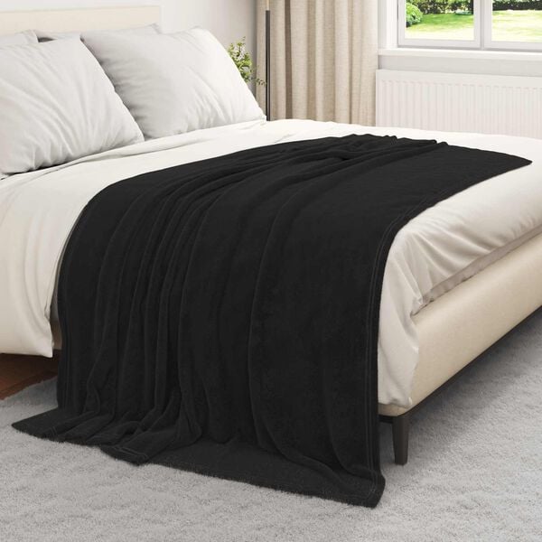 vidaXL Coperta Nero 150 x 200 cm Panno