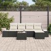 vidaXL Set Divano da Giardino con cuscino 6 pcs Nero polyrattan