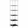 vidaXL Scaffale a 6 Livelli Nero 40x40x160 cm in Vetro Temperato
