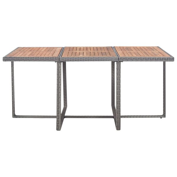 vidaXL Set da Pranzo da Giardino 11 pz con Cuscini Polyrattan Grigio