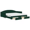 vidaXL Divano Letto Estraibile Cassetti Verde Scuro 100x200cm Velluto