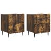 vidaXL Armadio da Notte 2 pz Rovere Fumo 43 x 34,5 x 49,5 cm