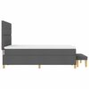 vidaXL Letto a molle con materasso Grigio scuro 160 x 200 cm Tessuto