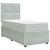 vidaXL Letto box spring con materasso Grigio Chiaro Singolo Velluto