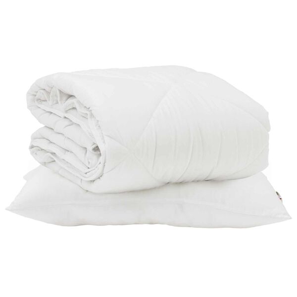 vidaXL Duvet Estivo con cuscino 2 pcs Bianco Microfibra