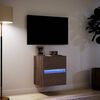 vidaXL Mobile TV a Parete con Luci LED Rovere Marrone 41x31x45 cm