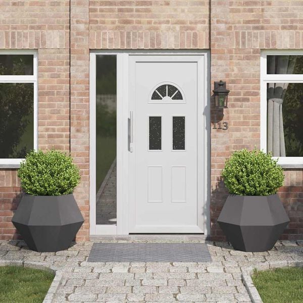 vidaXL Fioriera 2 pcs Nero 75 x 75 x 60 cm Acciaio