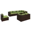 vidaXL Set Divani da Giardino 8 pz con Cuscini in Polyrattan Marrone