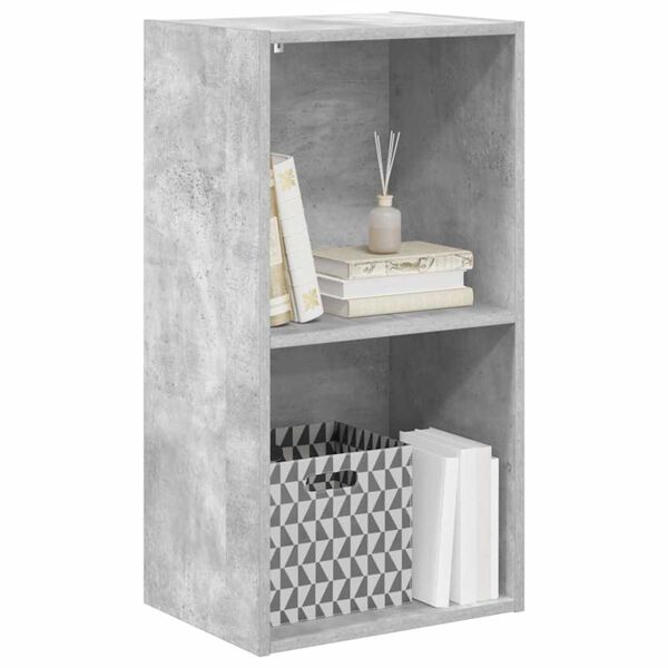 vidaXL Libreria 5 Ripiani Grigio Cemento 40x30x76,5 Legno Multistrato