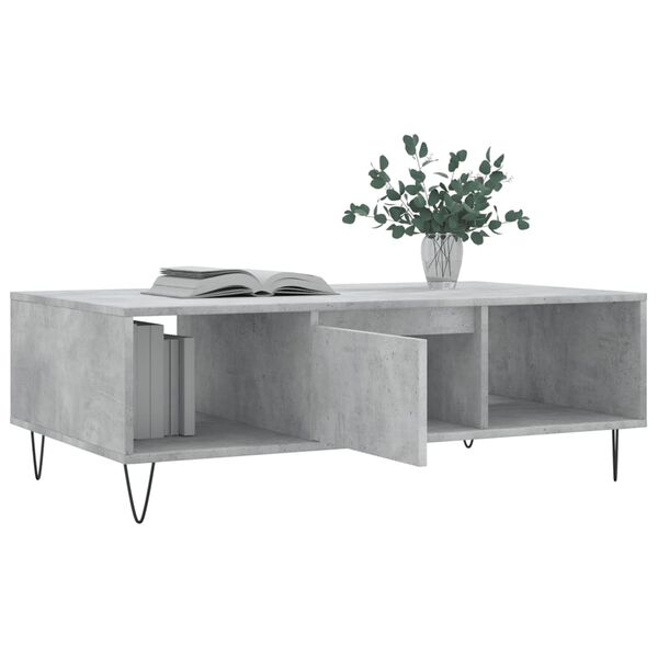 vidaXL Tavolino Salotto Grigio Cemento 104x60x35 cm Legno Multistrato