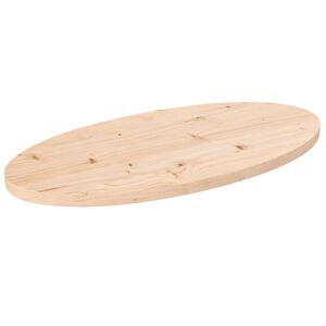 vidaXL Piano del tavolo 70x35x2,5 cm in legno massello di pino ovale