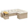 vidaXL Set Divano da Giardino 10 pz con Cuscini Beige in Polyrattan