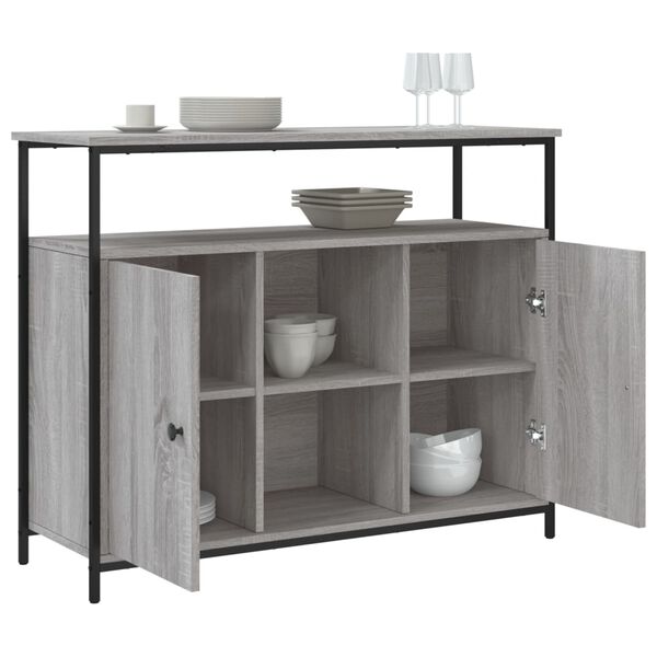 vidaXL Credenza Grigio Sonoma 100x35x80 cm in Legno Multistrato