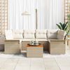 vidaXL Set Divano da Giardino con cuscino 7 pcs Beige polyrattan