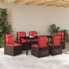 vidaXL Set da Pranzo per Giardino 7 pcs Marrone polyrattan